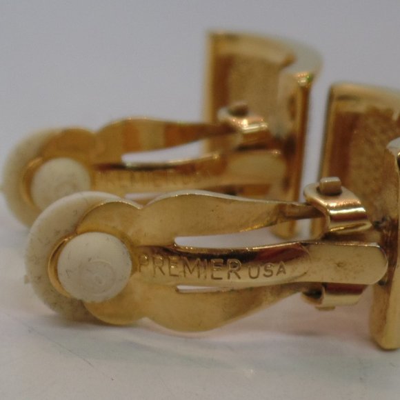 Vintage, Gold & Silvertone  Clip On Earrings by Premier USA. - Picture 3 of 12